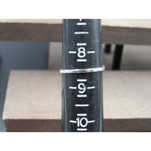 Size 8.5 Sterling Silver Pattern Abstract Finger Band Ring Vintage Statement - Picture 5 of 7